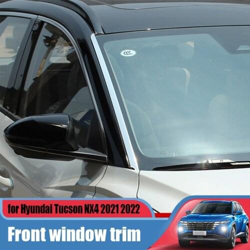 Suitable for modified exterior of Hyundai Tucson NX4 2021 2022 with stainless steel trim strips on both sides of front window