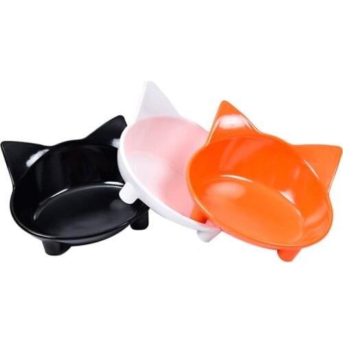 Raised Stand Cat Single Non-slip Dog Bowl Melamine Protection Cervical Cats Ear Cute Pet Drinking Water Dishes Food Feeder