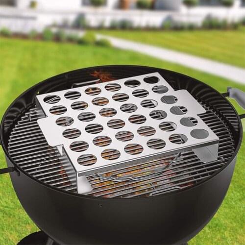 36 Holes Stainless Steel Pepper Chili Pepper Grill Rack Roasting Holder Chicken Legs BBQ Tools Outdoor Picnic Place BBQ Utensils