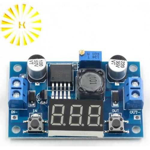 LM2596 Buck Step Down Power Converter Module LED Digital Voltmeter Display Adjustable Board DC-DC 2A Short Circuit Protection