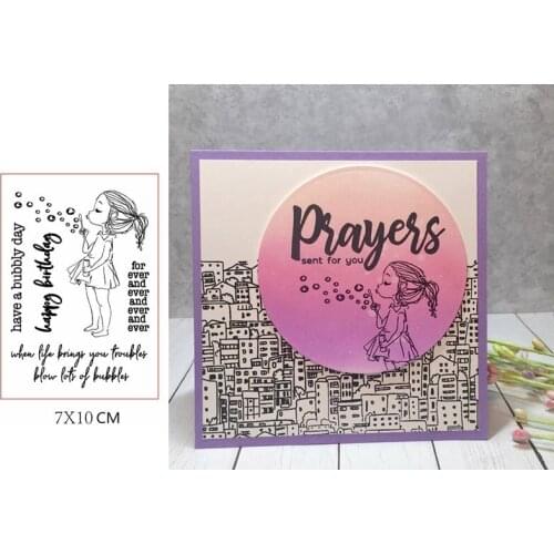 Clear Silicone Stamps Happy Birthday Lovely Girl Sentence Letter Stamps DIY Scrapbook Craft Cards Stencils Embossing Paper 2019