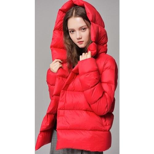 Down Parka Windproof Snow Outwear New Winter Ultra Light 90% White Duck Down Coat Casual Hooded Loose Thick Warm Short