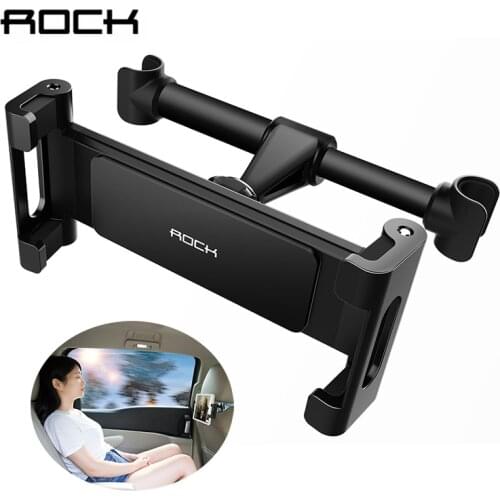 Rock Universal Car Headrest Mount Luxury Aluminum Holder for 4.7"-10.5" Phones/Tablets Car Back Seat Stand for iPhone/iPad 9.7