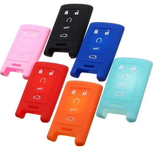 Silicone 5 Button Remote Key Fob Case Cover For Cadillac STS ATS DTS CTS XTS SRX