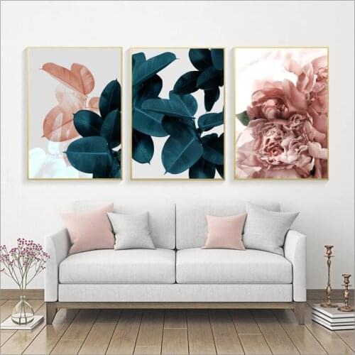Scandinavian Style Green Plant Flower Painting Wall Art Canvas Posters Nordic Prints Decorative Picture Modern Home Bedroom Deco