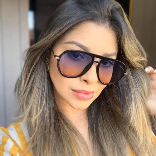 2021 New fashion aviation oversized gradient mens driving glasses Brand classic retro pilot sunglasses Women ins Popular UV400