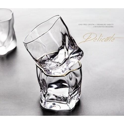 250LM Whiskey Glasses Diamond Cut Whisky Prism Crystal Old Fashioned Glass Vodka Tumbler Chivas Wine Cup