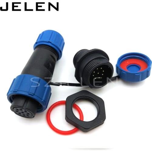 SP13, 2pin 3pin 4 pin 5 pin 6 pin 7pin 9pin waterproof onnector plug(female) and socket(Male), LED Power wire connector IP68