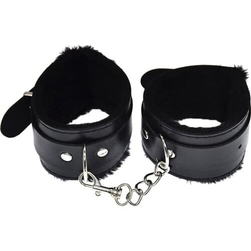 Adult Femdom Handcuffs Adjustable Anklet Handcuffs for Sex BDSM Toy Sexy Pu Leather Sex Toys Plush Couple