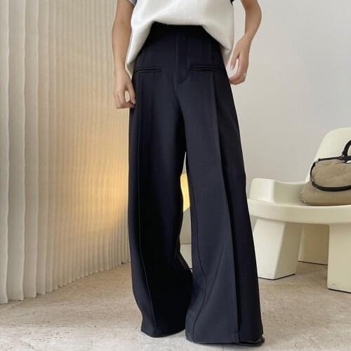 Women High Waist Wide Leg Pants Autunn Winter Thick Loose Casual Trousers Pants Women Slacks