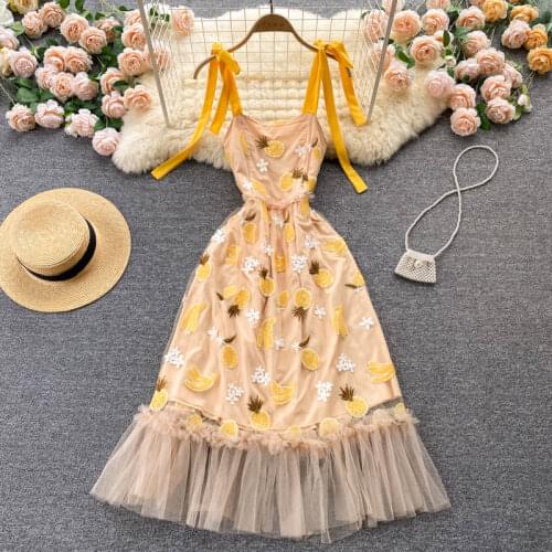 Amolapha Women New Hot Style V-Neck Sexy Bandage Embroidary Beach Long Dress Mesh High Waist Suspender