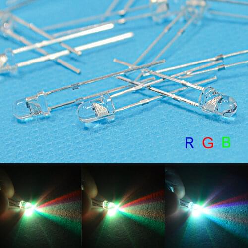 100Pcs 3mm Fast Slow RGB Round Flash Rainbow MultiColor Red Green Blue Diode light emitting diodes F3 3mm 2.0~3.4V LED Lamp Bulb