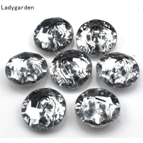 100PCS Crystal Buttons 2 Holes Diamond Button Apparel Sewing Shoes Coat Shirt Accessories Diy Scrapbooking Embellishments 13MM