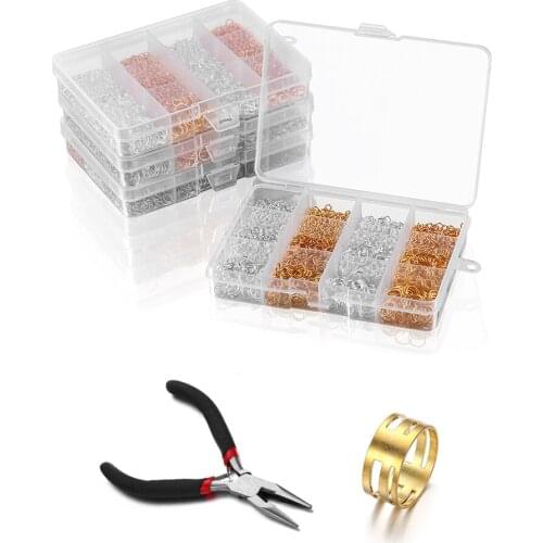 1950Pcs Open Jump Rings Gold Silver Color Split Rings Lobster Clasp Connector For DIY Jewelry Making Kit Finding Accessories