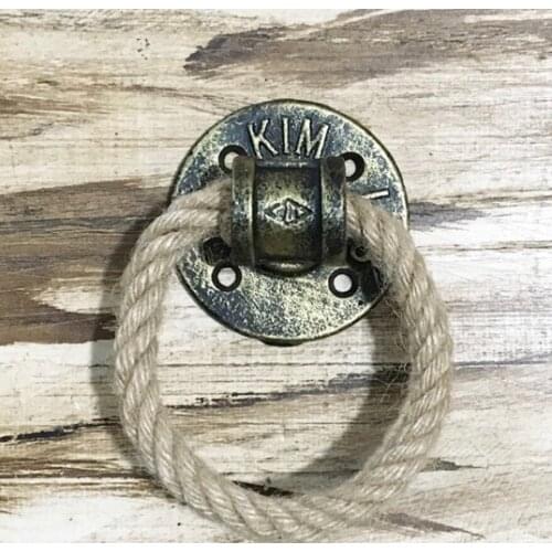 2Pieces/Lot Diameter:7cm Bronze Color Flange Ring Door Handle Hemp Rope Furniture Handle