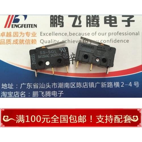 2pcs Original for Omron micro switch ultra-small stroke limit switch SS-5GL 3pin micro-motion belt handle