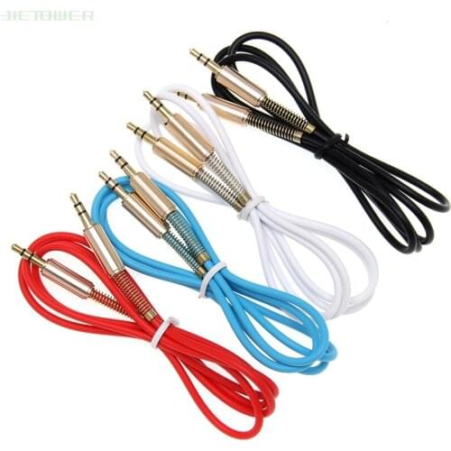 300pcs 3.5mm Jack Stereo 3.3ft Audio Cable Male to Male Aux Cable Wire Cord with 2 side Spring Protective protection Cover New