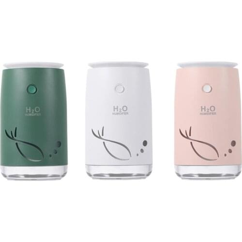 310ML Rechargeable Mini Electric Air Humidifier Fish Colorful LED Light Atmosphere Lamp for Home Car Office