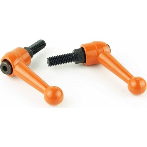 4pcs free shipment M6 Solid zinc alloy orange adjustable handle clamping lever arm tension levers knob