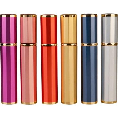 8ML High Grade Polygon Aluminum Refillable Perfume Bottle Travel Spray Bottle Portable Empty Cosmetic Container WB2984