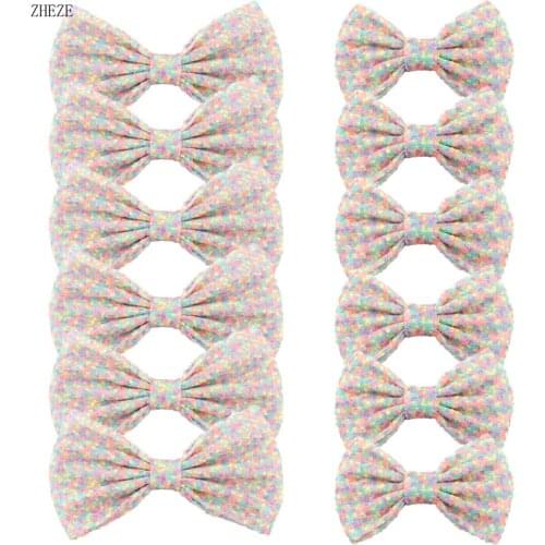 10Pcs/Lot 2021 NEW Glitter 3/4/5/7" Rainbow Sequins Bow Hair Clips DIY Hair Accessories For Children Chic Bowknotted Barrettes