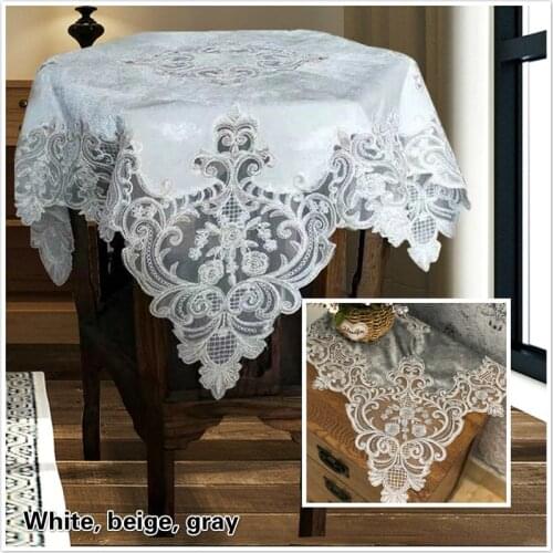Velvet Fabric Water-soluble Embroidery Lace Trim Luxury European Tablecloth Coaster Dust Cover Towel Many Sizes Christmas Tapete