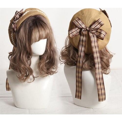 Lolita Berets Polyster Breathable Cap Women Girls Bow Summer Beach Party Women Sunhat D708