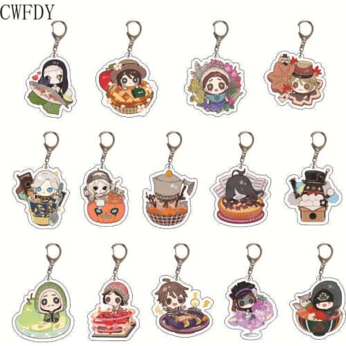 14pcs/lot Game Identity V Keychain Acrylic Women Key Holder Cute Couples Keyring Metal Alloy Porte Clef Jewelry Wholesale