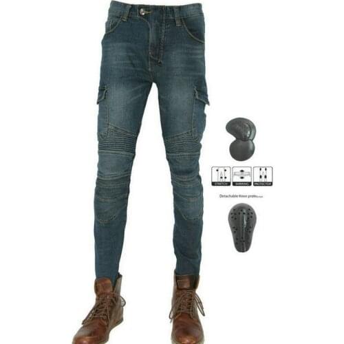 Free shipping volero motorpool JES-6 motorcycle riding pants loose straight motorbiker casual jeans protective blue trousers