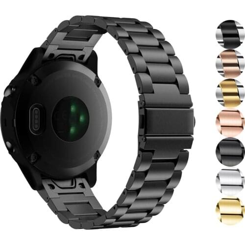 22mm/26mm Quick-Fit Metal Watch band for Garmin Forerunner 935/945 Fenix 6X 6 pro 5X 5 plus 3 HR D2 Bravo strap metal bracelet