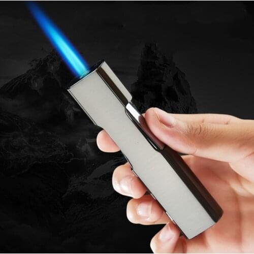 Long Strip Windproof Creative Gas Lighter High Pressure Jet Flame Butane Inflatable Portable Cigar Lighter Smoking Gifts For Men