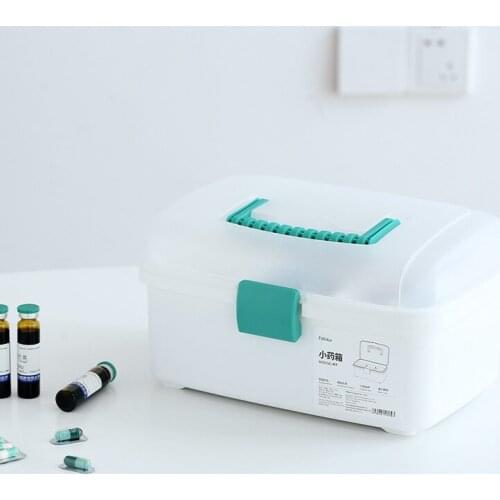 Home Medical Box Outdoor Camping First Aid Kit First Aid Medical Supplies Portable Medicine Storage Box PP Handle Drug Organizer