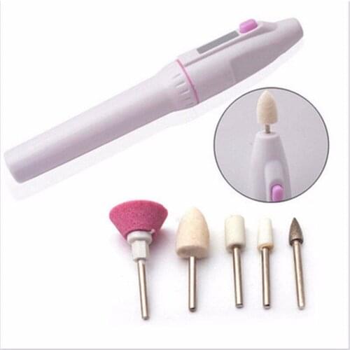 5 Bits Electric Nail File Drill Kit Tips Manicure Toenail Pedicure Salon Pen Shape Set Electric Manicure Nail Art File Beauty
