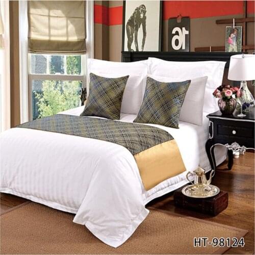 European countryside Bed Runner for Home Decor Green lattice Geometric Bedding Towel Hotel Bedspread Party Supplier 50x180cm