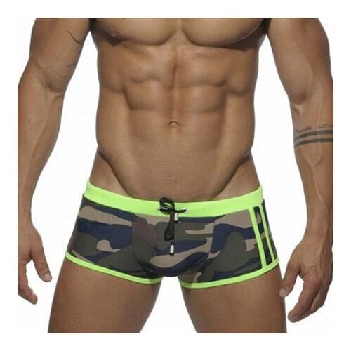 Camouflage Sexy Men Swimwear Male Swimsuit Swimming Trunks Low Rise Man Beach Wear Seobean Bermuda Surf Board Swim Boxer Shorts