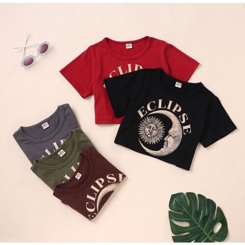 Cool Girls Boys Summer T-shirt Fashion Print Cotton Short Sleeve T-shirts Infant Children Outfit Nice Round Neck Kids Clothing