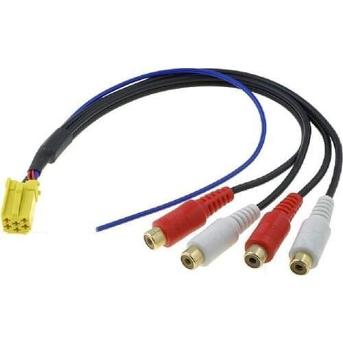 Mini 6 Pin ISO Adapter Aux Line Out 4 Chinch Kabel 4 RCA Plug for VW Golf for Skoda VDO for Audi for Ford