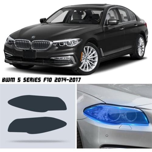 New Car LH+RH Smoke TPU Headlights Protective Precut Film Sticker Cover Trim Fit For BWM 5 Series F10 2014-2017