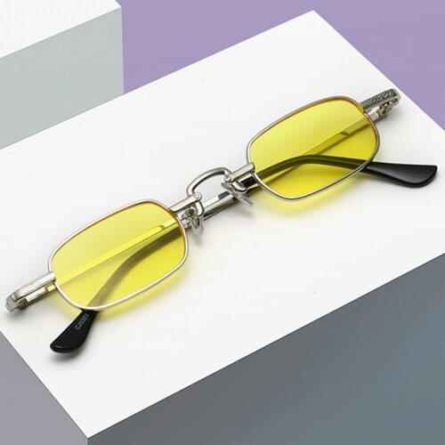 New Hip-Hop Trendy Colorful Sunglasses Famous Brand Designer Fashion Men And Women Metal Frame Sun Glasses In Seven Colors UV400