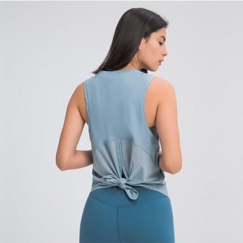 2021 New Arrival Yoga Vest Women Sports T-Shirt Fitness Running Top Bandage Quick-Dry Breathable Loose Sleeveless Blouse