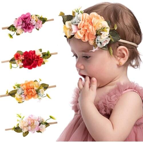 Baby Girls Headband Simulation Flower Hair Accessories for 0-3years Baby Kids High Quality Child Birthday Gift Take Photos Soft