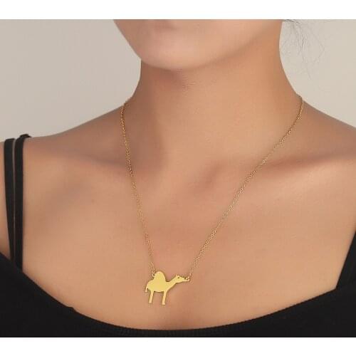 Arabic Dromedary Camel Animal Necklace For Women Girls Encient Jewelry Cute Animal Chains Choker Pendant Necklace Lover Gifts