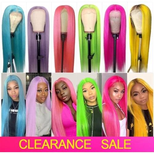 Transparent Brazilian Hair Wigs Straight Ombre Lace Front Human Hair Wig Colored Lace Front Human Hair Wigs For Black Women