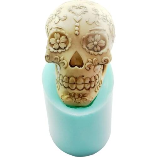 QT0001 Silicone Halloween Skull Silica Gel Mold 3d Plum Skull Head Soap Cake Fudge Molds Kitchen Halloween Handmade Soap Mold