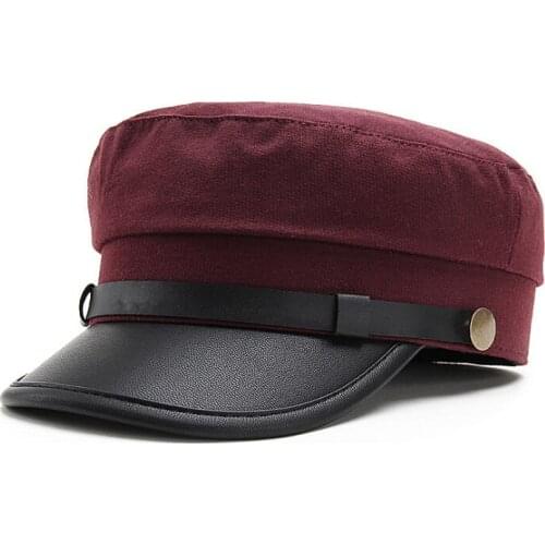 Hat autumn and winter navy Military hat women British retro student hat mens flat cap
