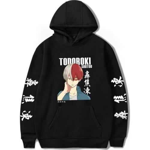 Kawaii Hoodie My Hero Academia Shoto Todoroki Print Hoodies Autumn/Winter Clothes Men/Women Cotton Hoody Novelty Sweet Kids Tops