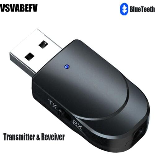 USB Blueteeth 5.0 Wireless Audio Receiver Transmitter Computer Blu-tooth Adapter Two-in-One Car For Speakers Headphone