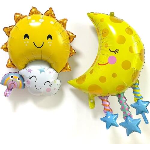 1pcs Sun Star Moon Aluminum Foil Balloon Birthday Party Theme Decoration Decoration Cartoon Clouds Children 1 Year Old Balloon