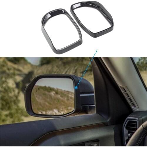 Rear View Mirror Rain Shield Visors Cover for Ford Bronco 2021 Rearview Mirror Rain Eyebrow Bright Black