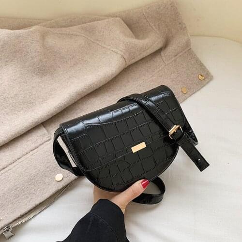 Crossbody Shoulder Bags For Women 2020 Fashion Alligator Semicircle Messenger Bag Crocodile Designer Female PU Leather Handbags